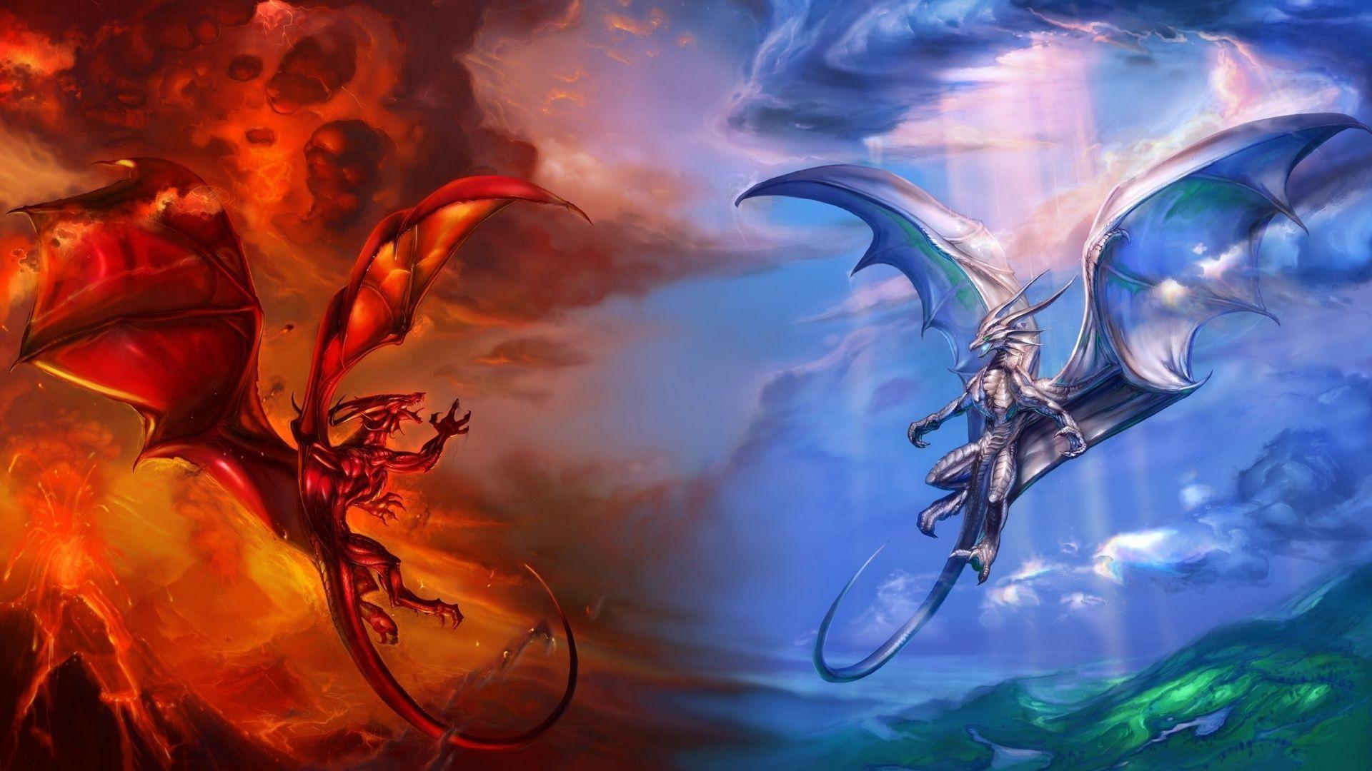 Burning Mountain Dragons Wallpaper, Dragon wallpaper