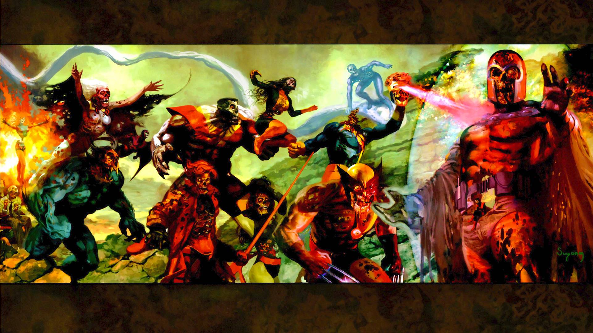 The Image Of X Men Wolverine Zombies Magneto Cyclops 1920x1080 HD