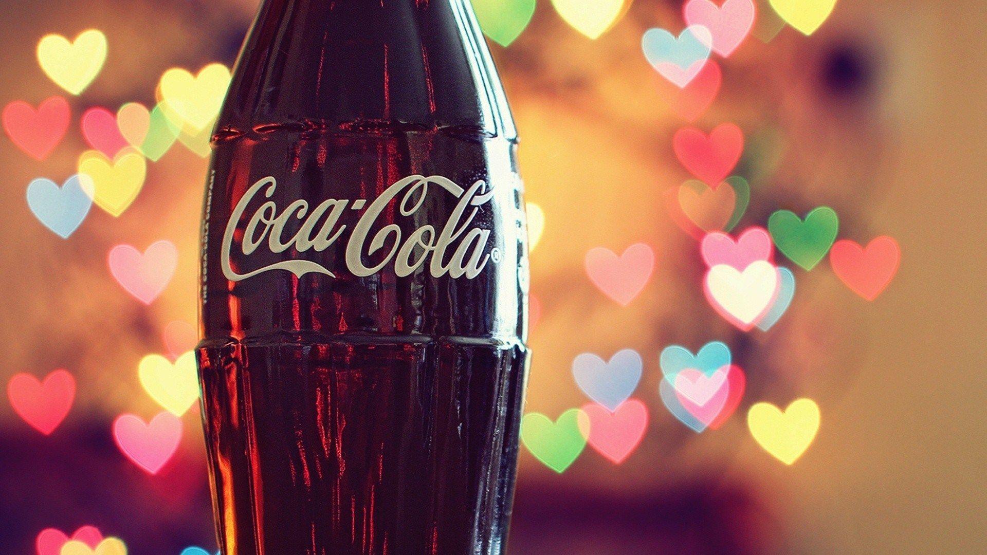 Love Coca Cola Hearts Lights Photo HD Wallpaper Desktop