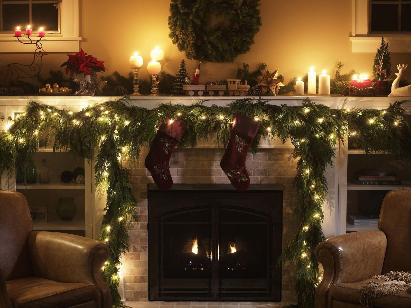Christmas Fireplace Background Image & Picture