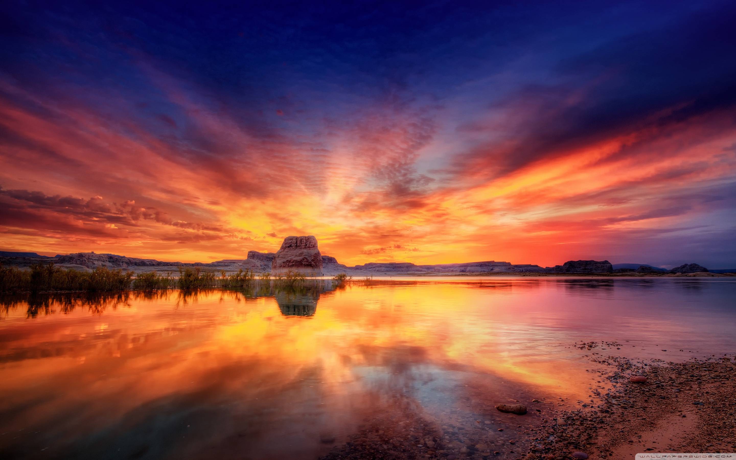 Beautiful Ocean Sunset HD Desktop Wallpaper, Nature Wallpaper