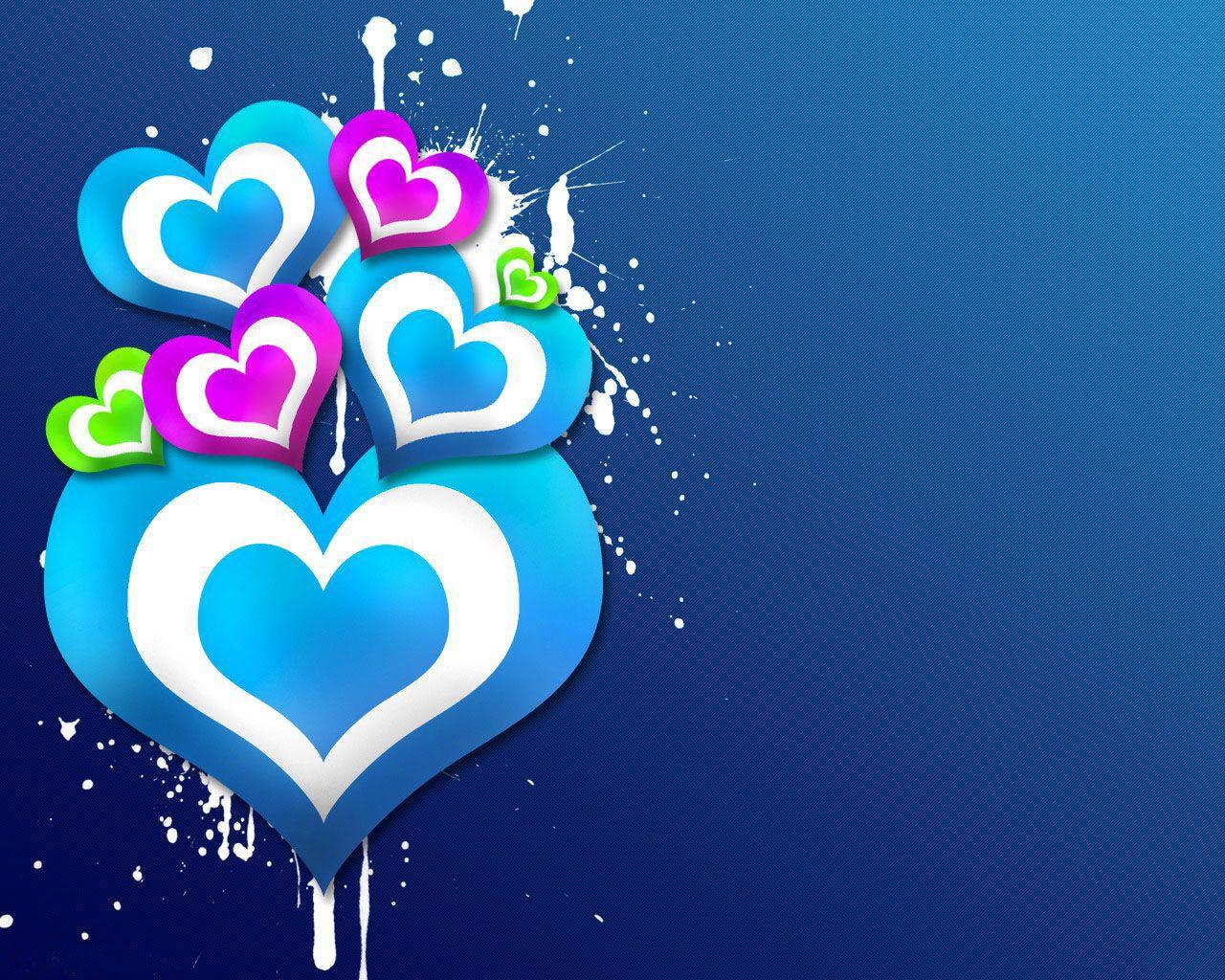 3D Love Hearts Wallpaper