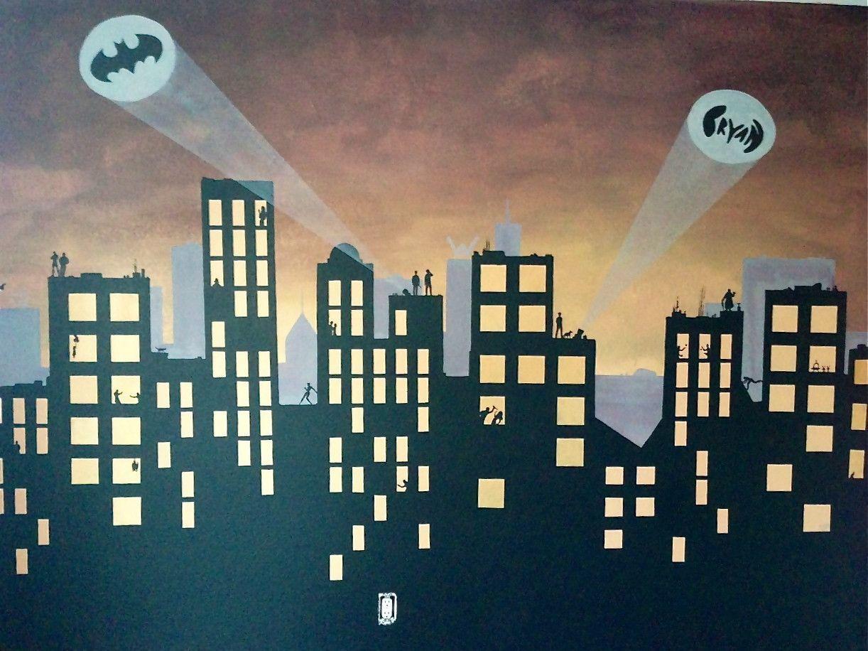 Batman / Gotham City Mural for Bryan. Inside Ellie&;s Head