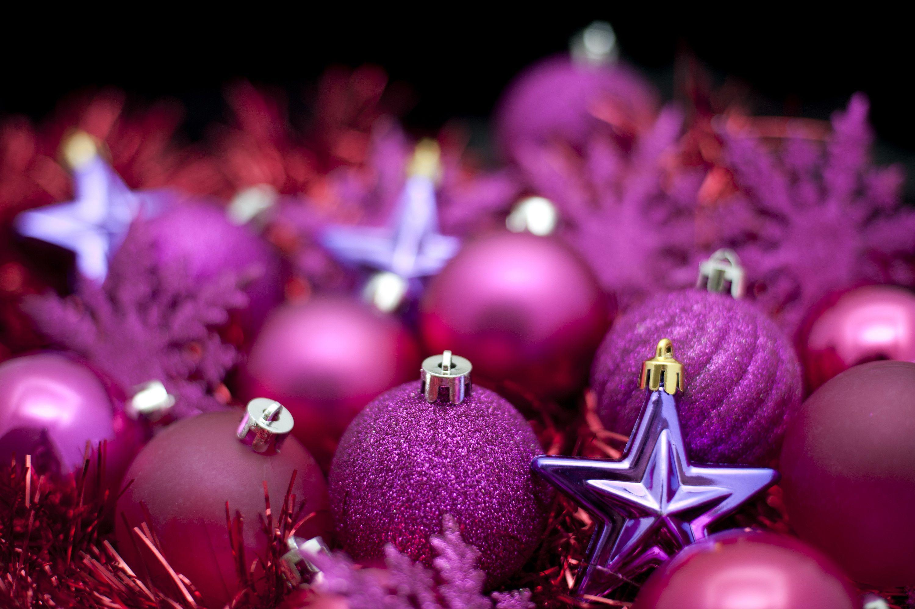 Photo of Purple Christmas decorations. Free christmas image