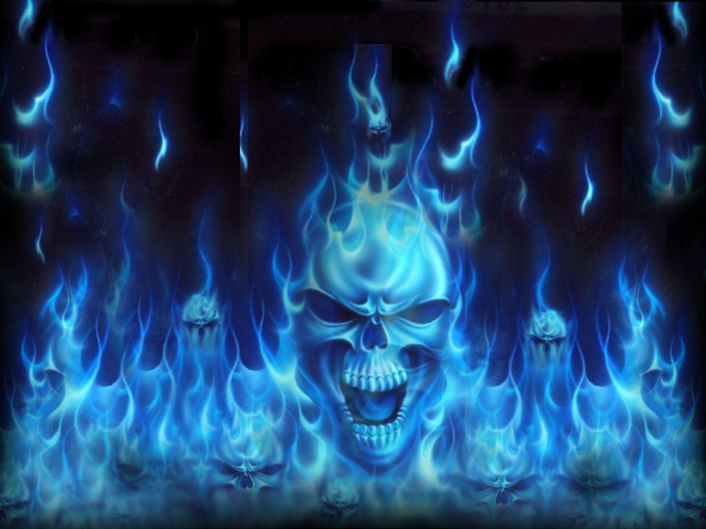 Blue Fire Wallpaper X HD Def Fire Wallpaper Blue Skull Desktop