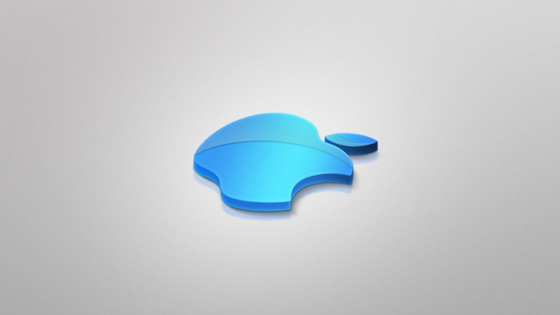 3D Blue Apple Logo