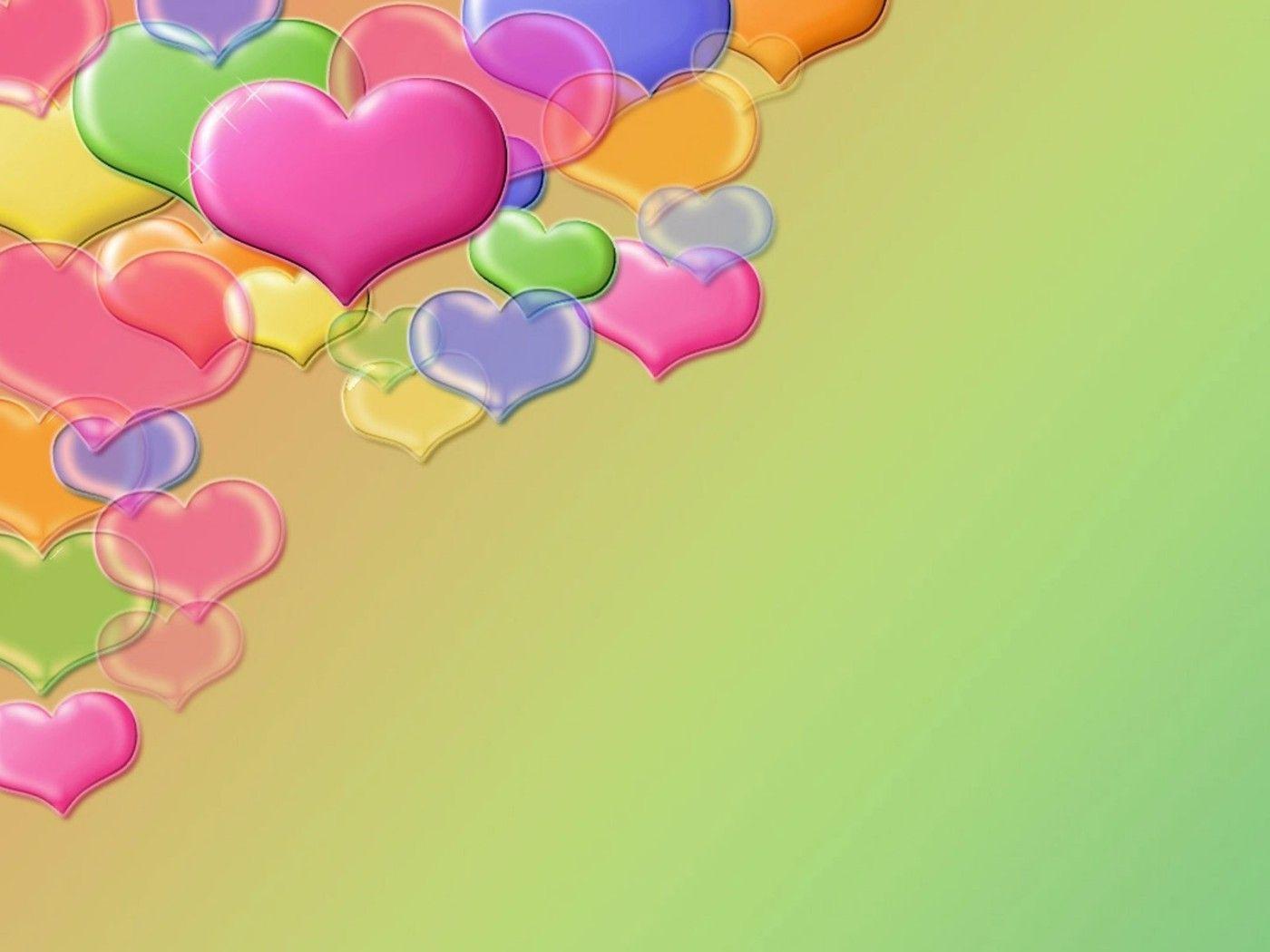 Colorful Valentine Hearts widescreen wallpaper. Wide