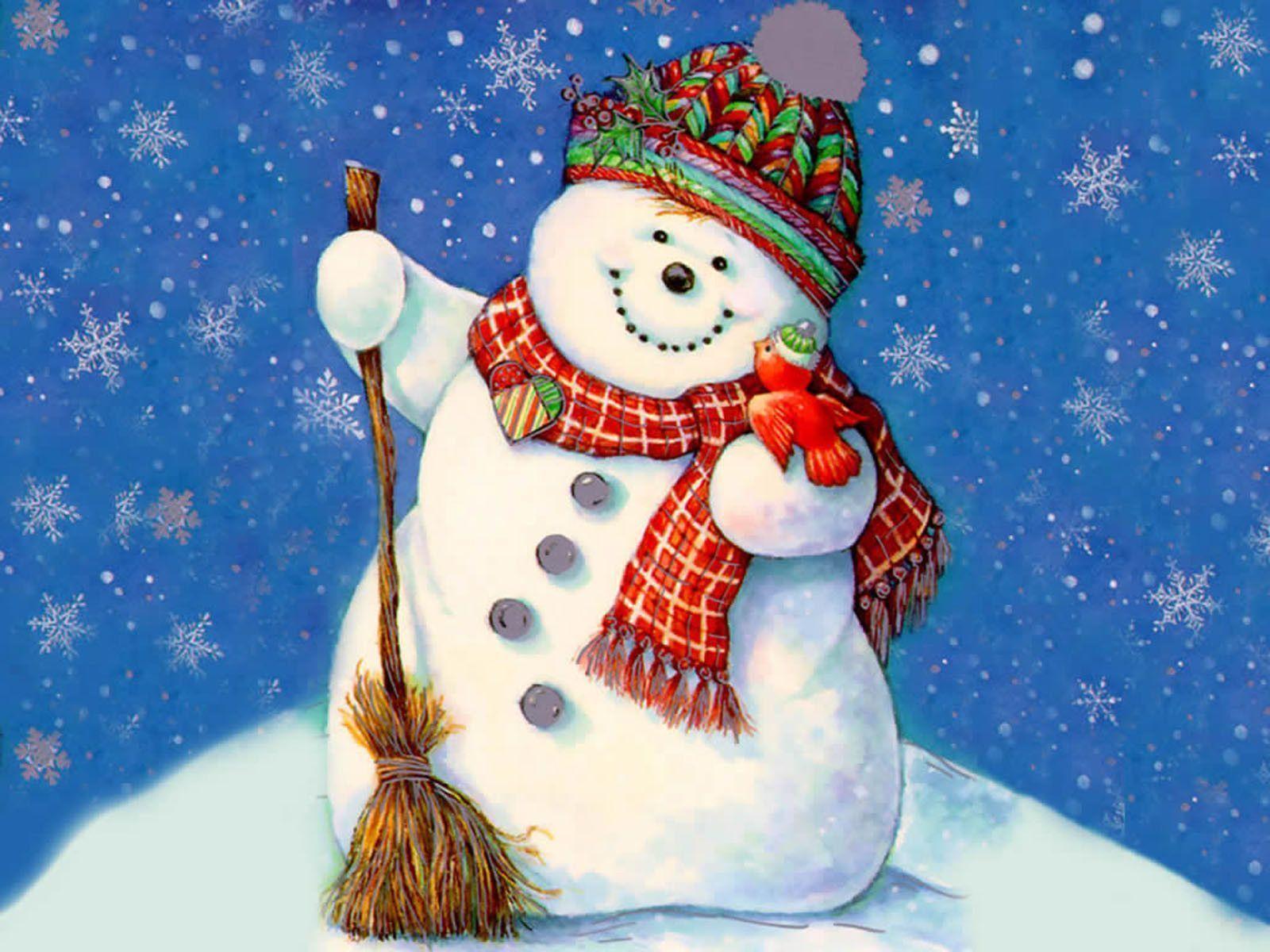 Wallpaper For > Christmas Snowman Background