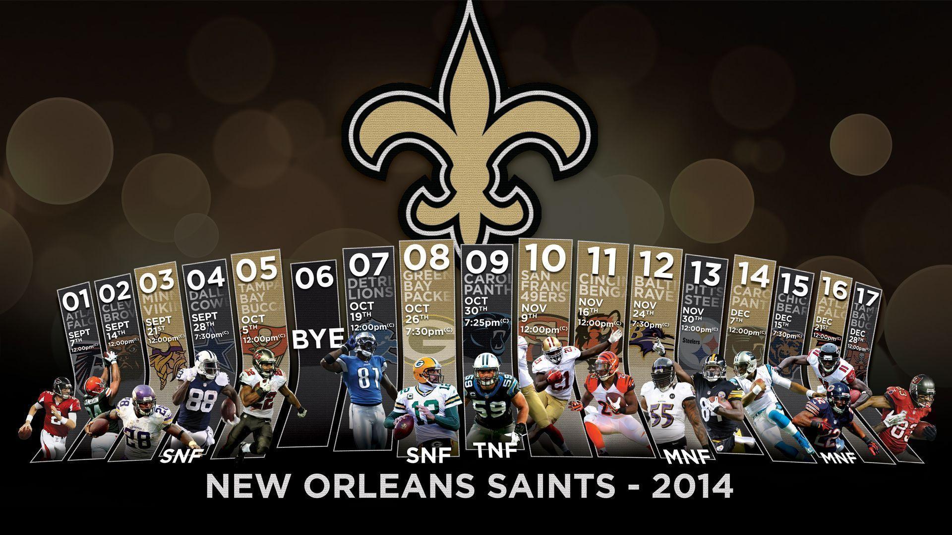 New Orleans Saints 2014 Schedule