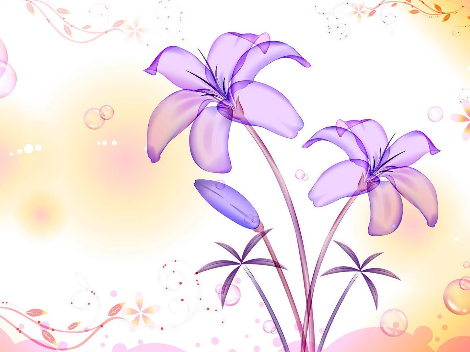 Light Purple Flowers Background HD Image 3 HD Wallpaper