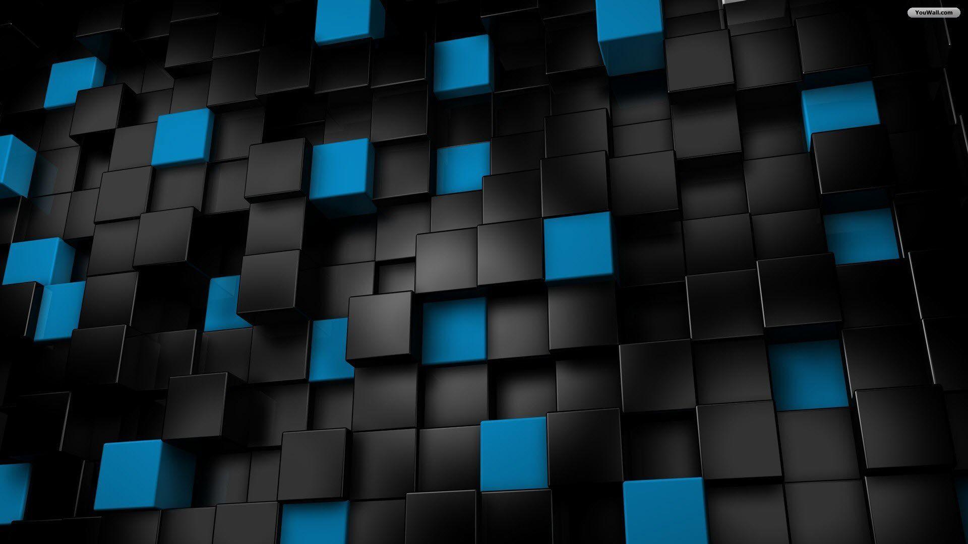 Wallpaper For > Black And Blue Wallpaper Desktop
