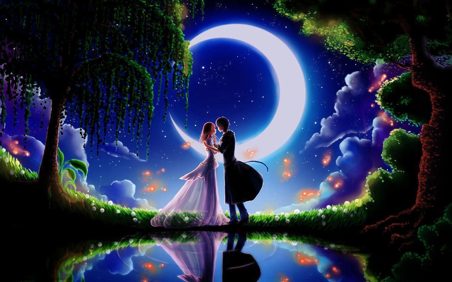 moonlight kiss wallpaper