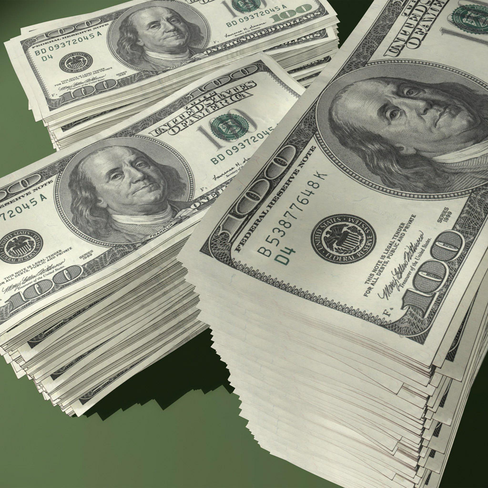 Abstract Retina iPad US 100 Dollar Bill Banknotes Wallpaper