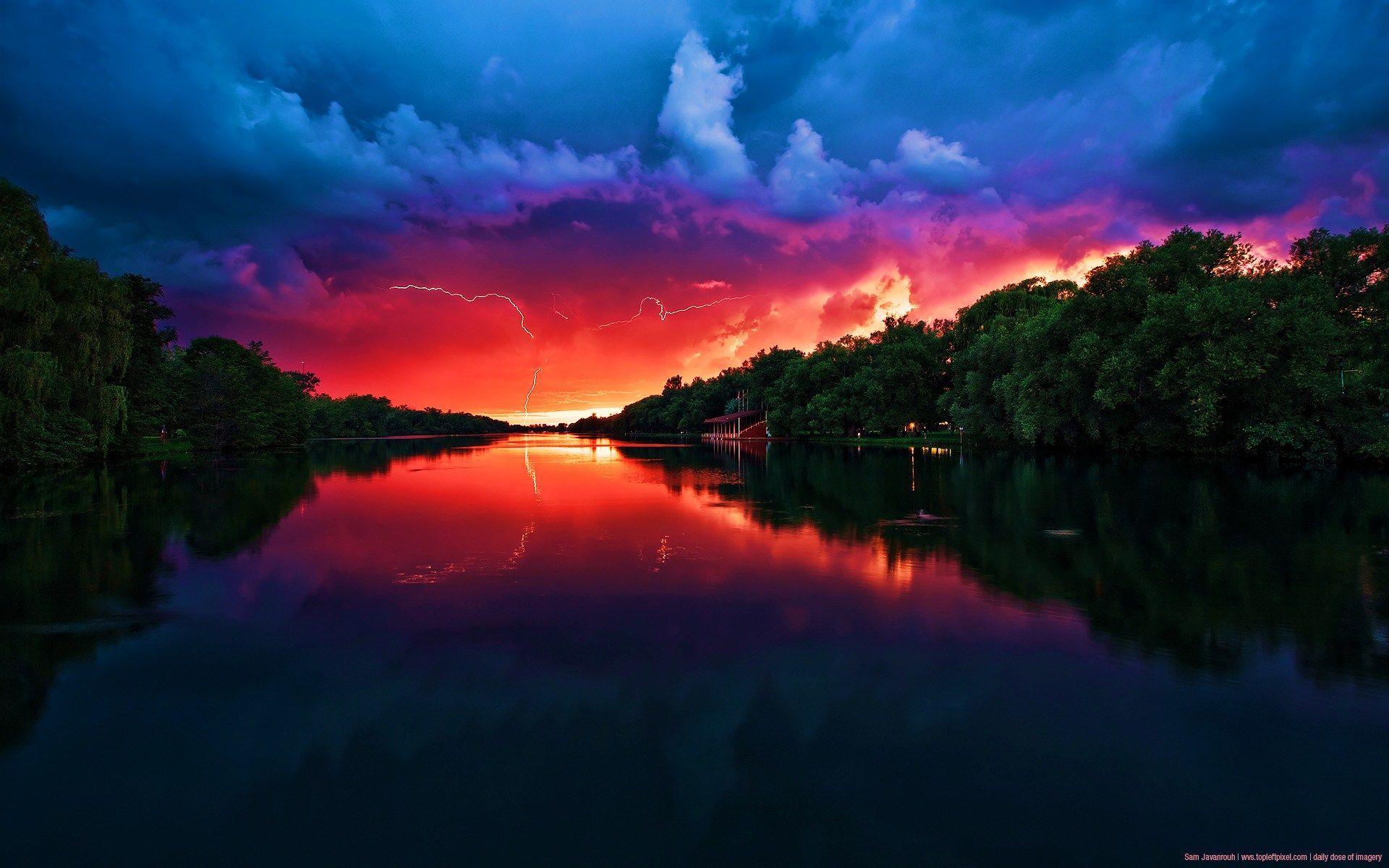 Nature, Beautiful Nature Amazing Red Sky Desktop Imagery Picture