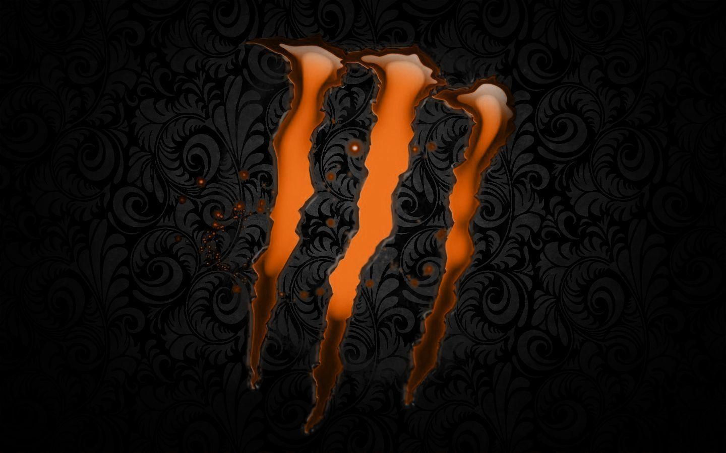 Monster Energy Drink Logo Black And Orange HD wallpaper #