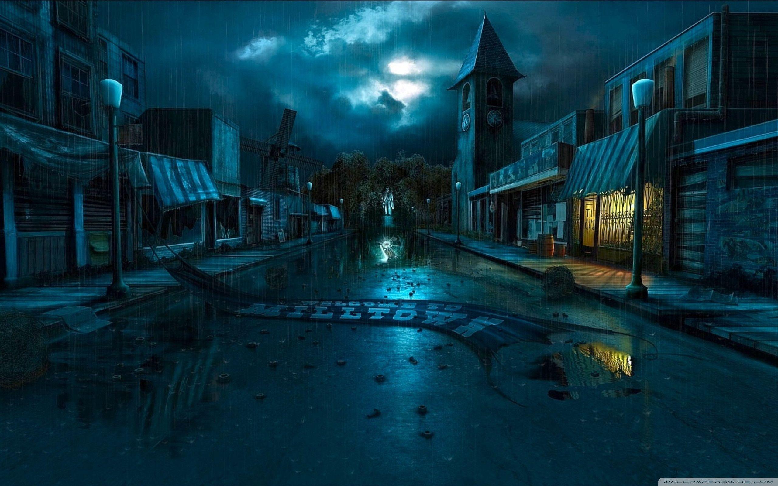 Dark City Street Background