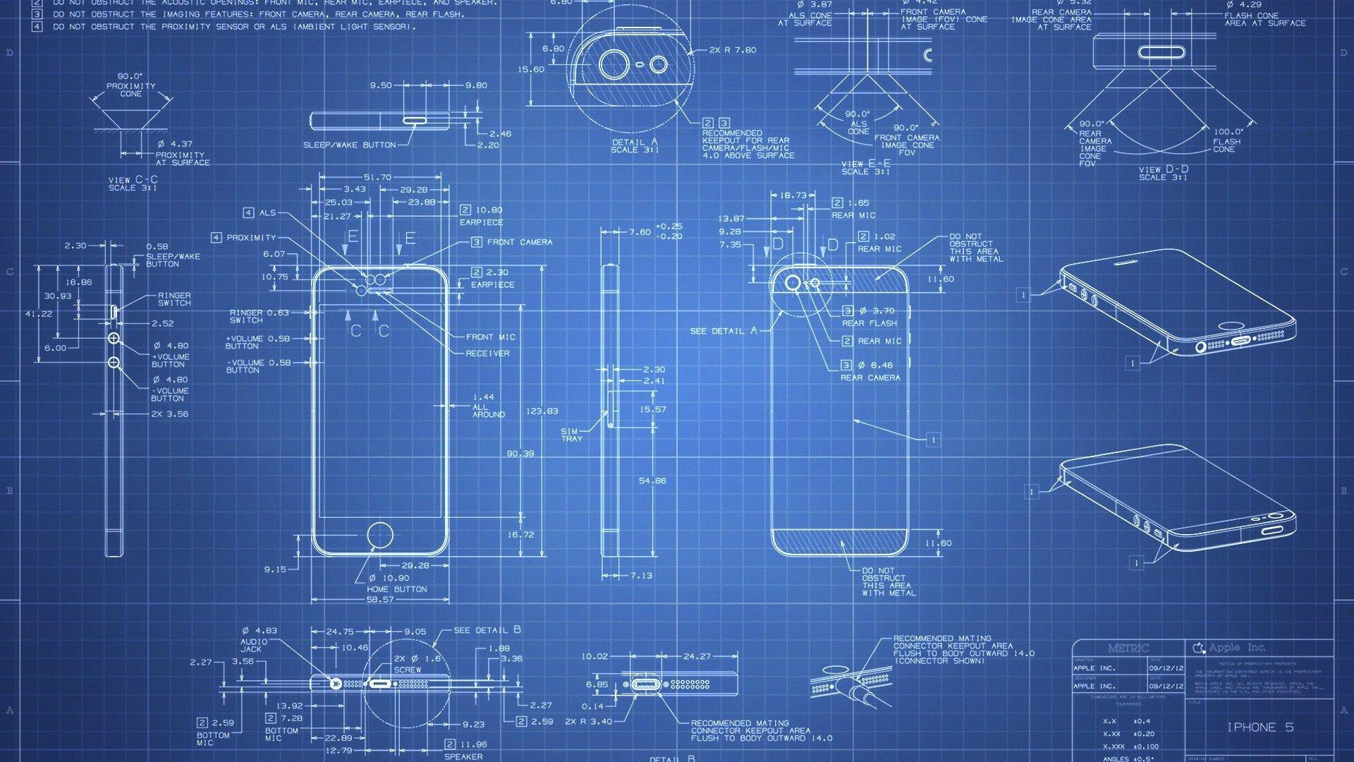 iPhone 4 Blueprint Wallpaper