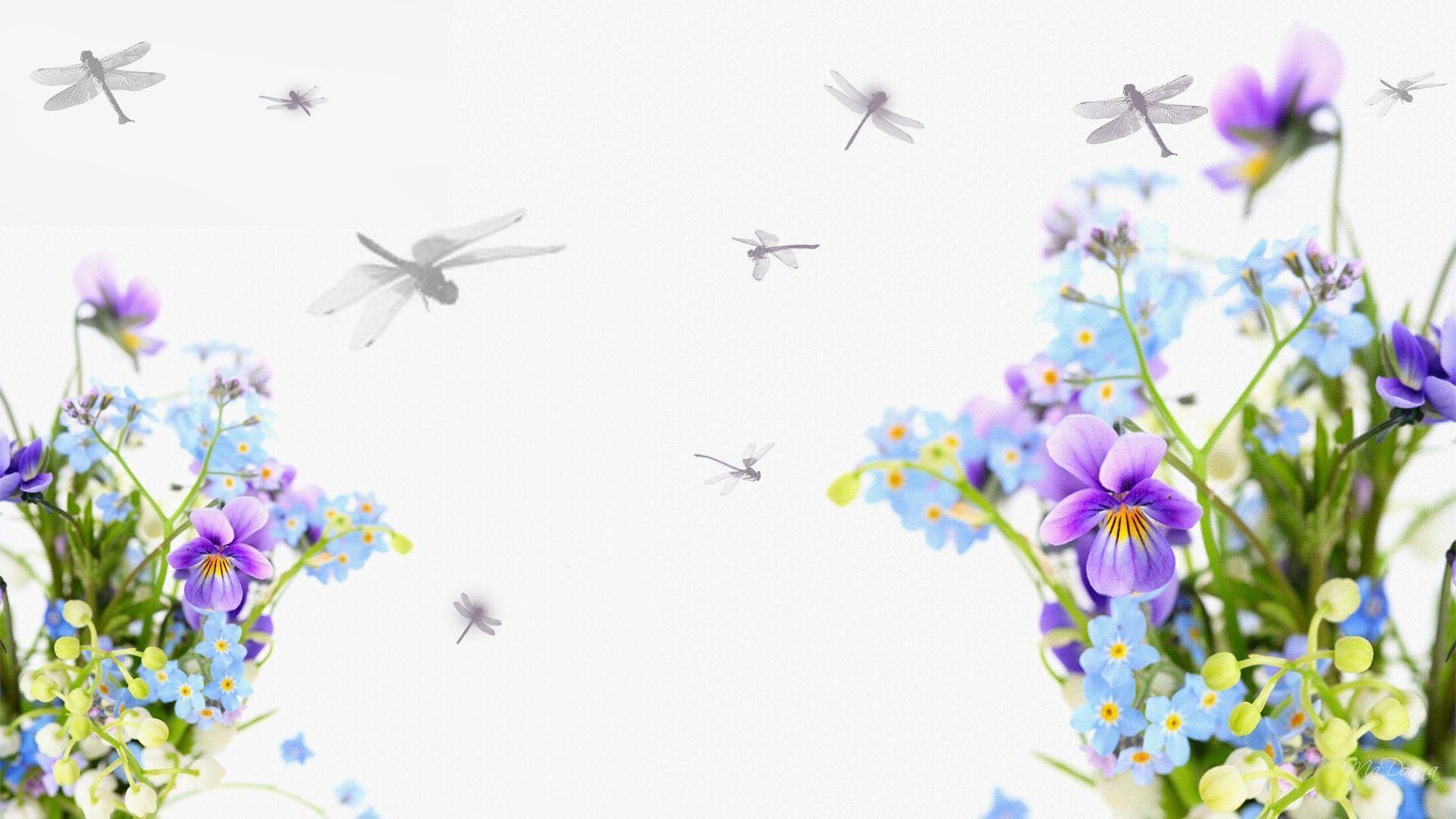 image For > Dragonflies Wallpaper