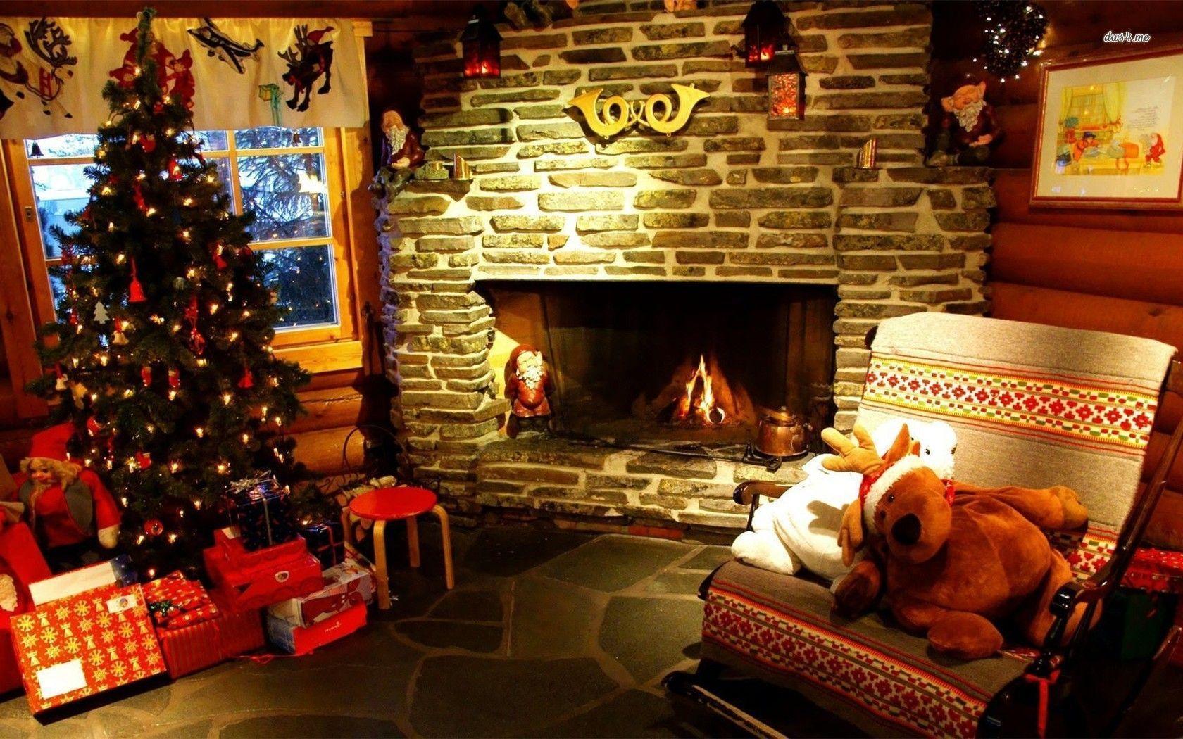 Christmas fireplace wallpaper wallpaper - #