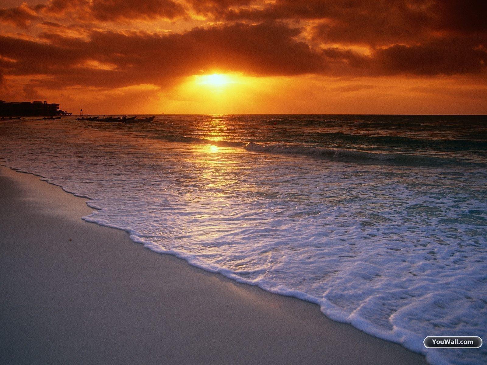 Beach Sunset HD Wallpaper