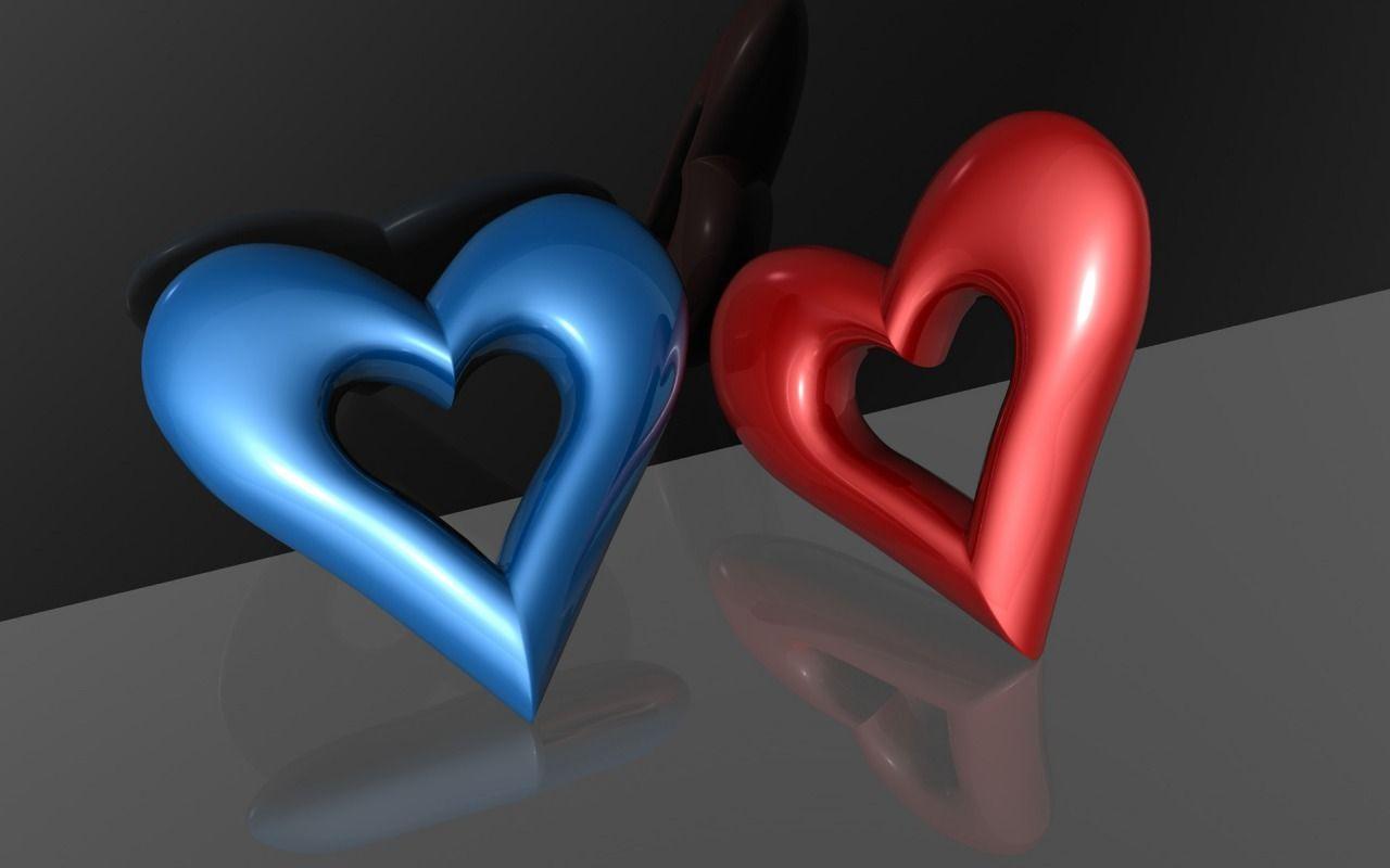free 3D hearts wallpaper