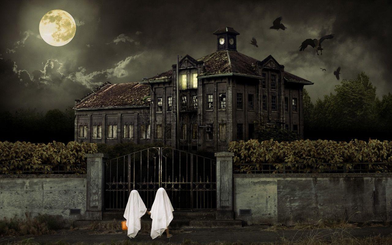 Halloween scary house HD wallpaper