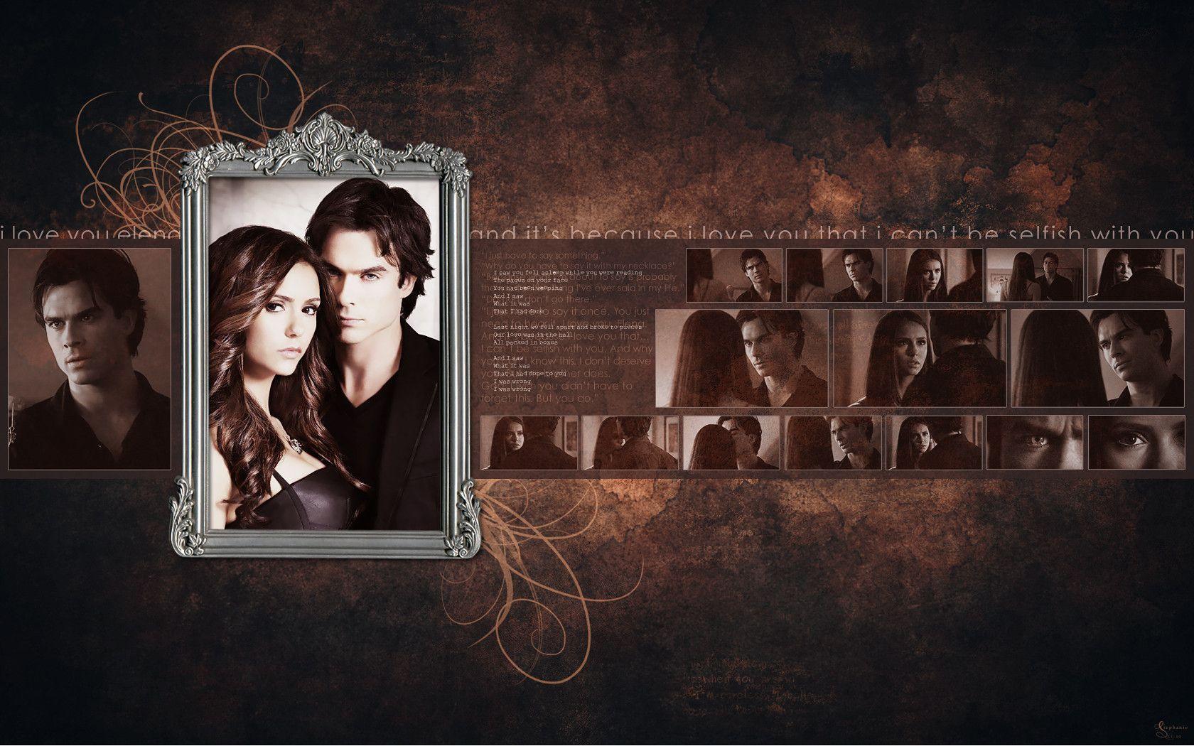 Damon & Elena Vampire Diaries TV Show Wallpaper 17123319