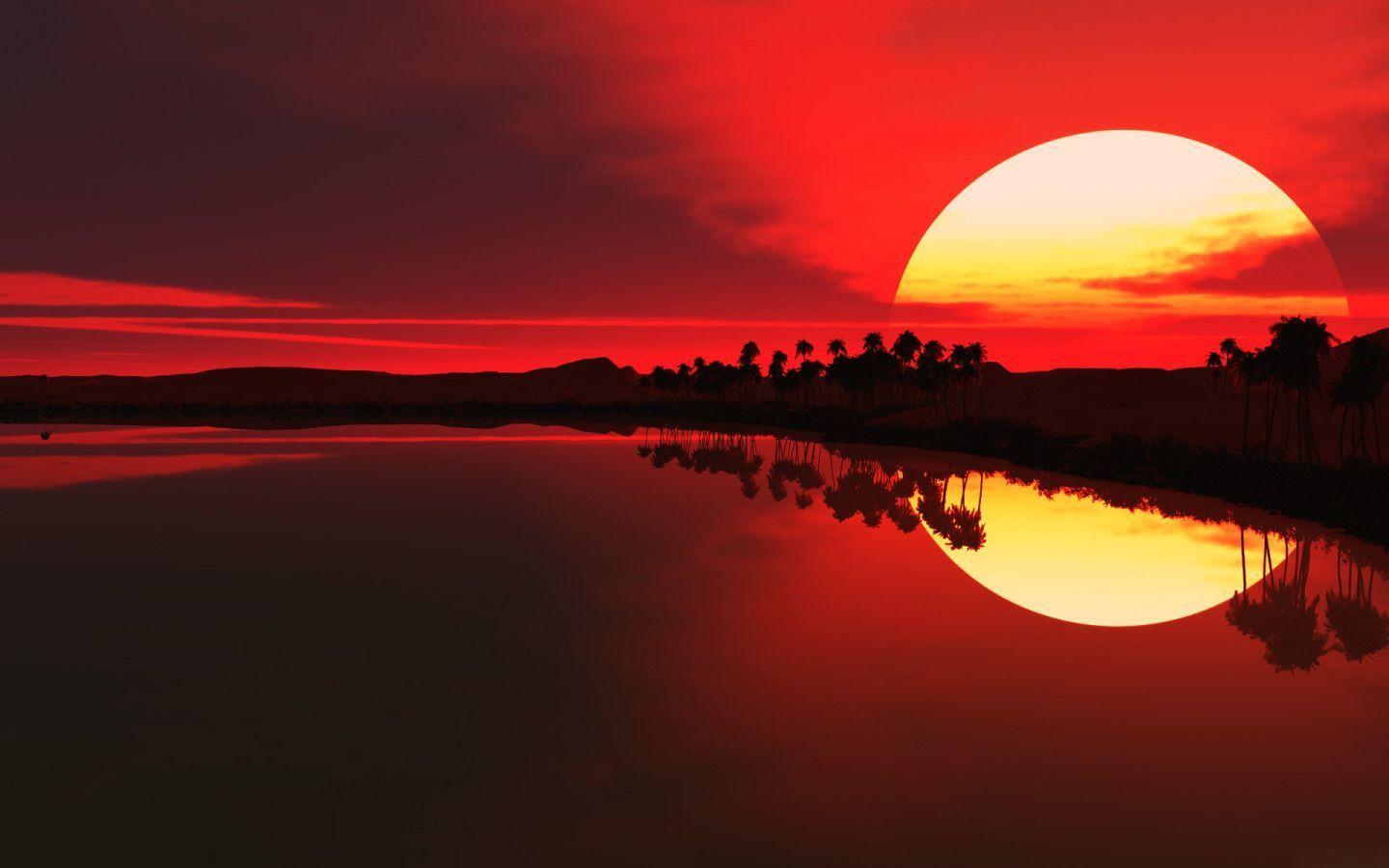 Sunset in Africa widescreen wallpaper. Wide
