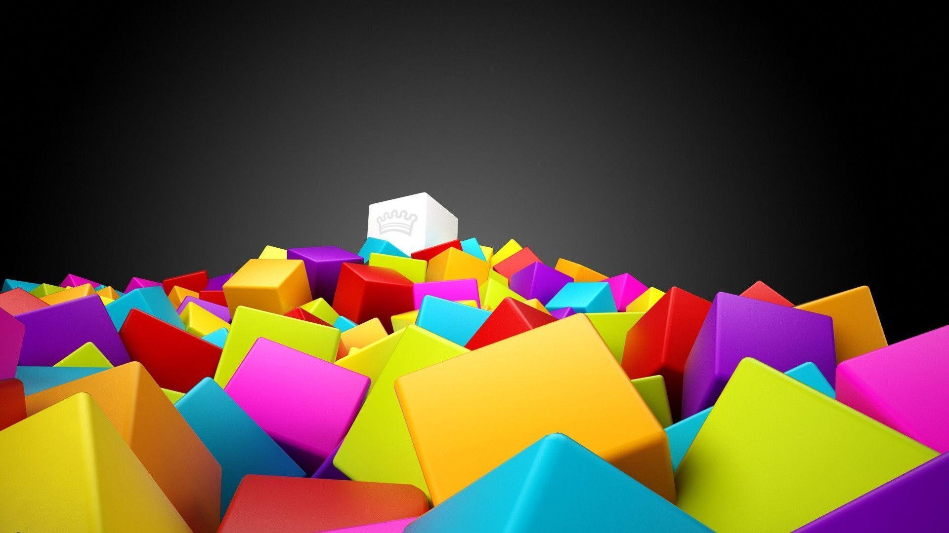 3D Colorful Squares desktop PC and Mac wallpaper