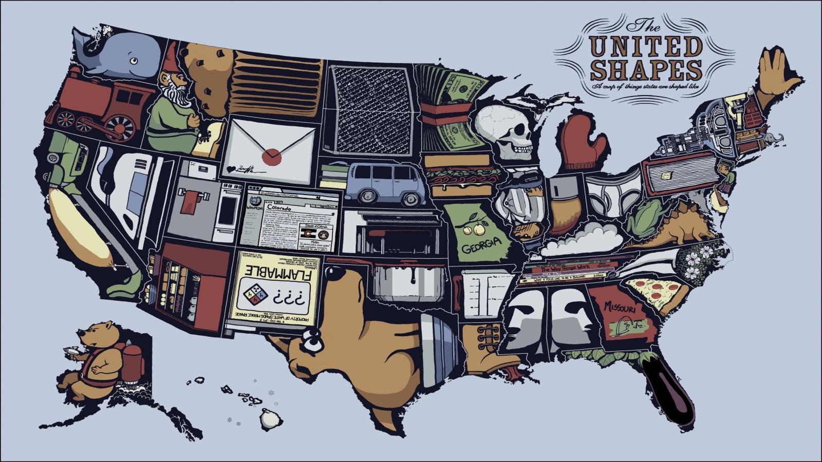 HD USA Map Wallpaper