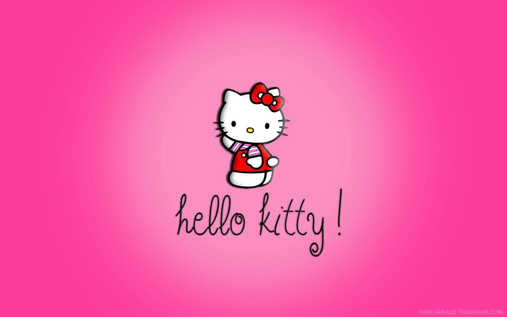 image For > Hello Kitty Black And Pink Wallpaper