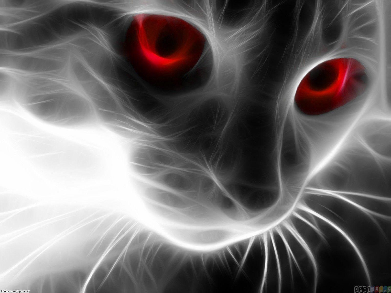 Black Cat Red Eyes Wallpaper X