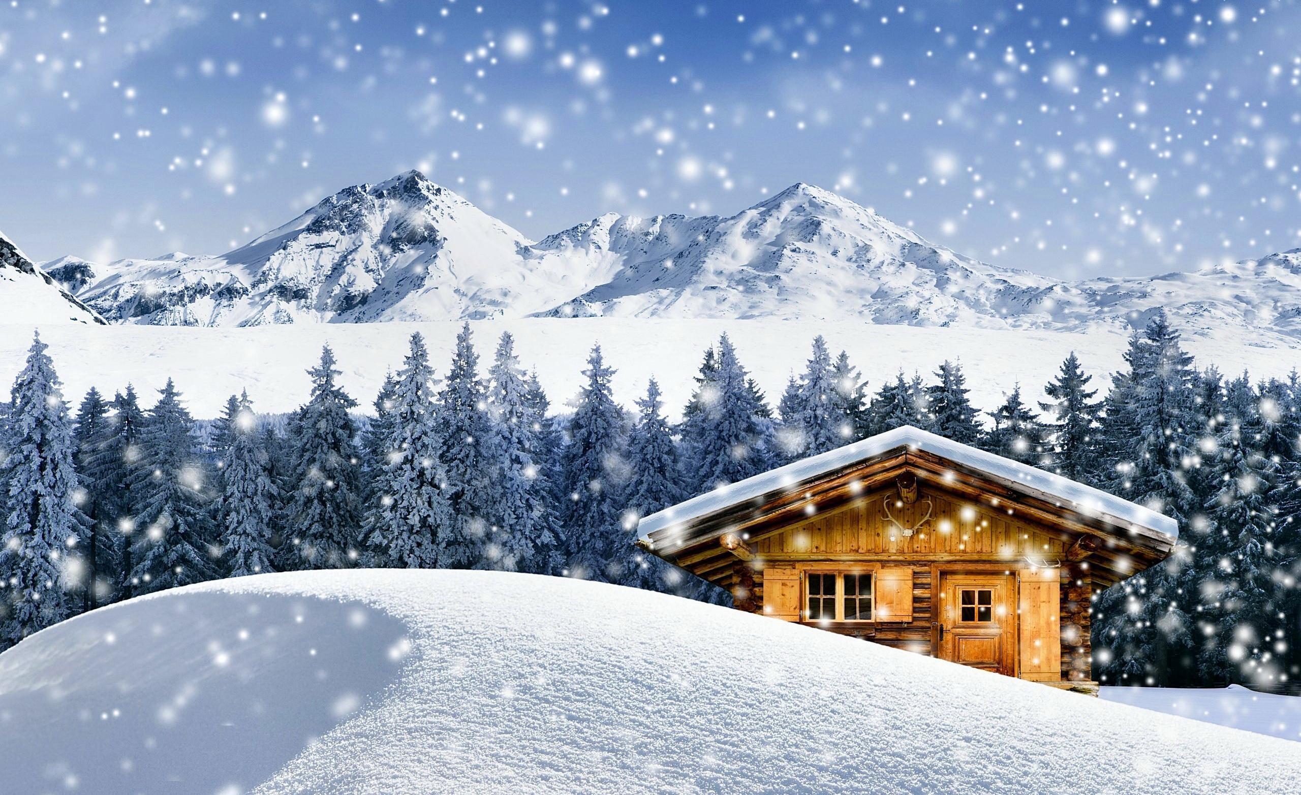 HD Dream winter cottage Wallpaper