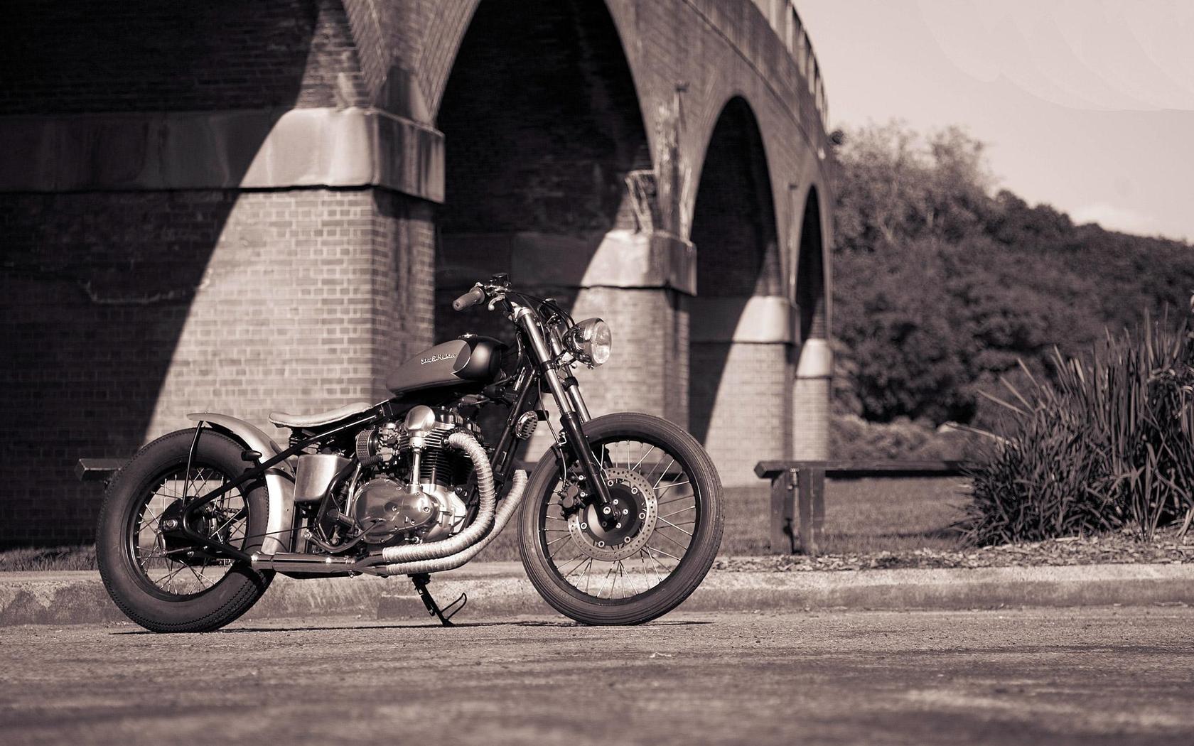 Download wallpaper motorcycle, bobber, style, bridge free desktop