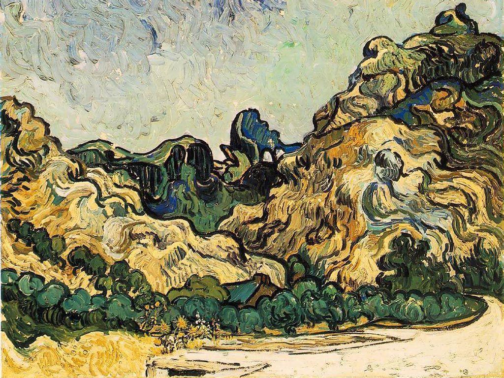 Mountains At Saint Remy Vincent Van Gogh. Photo And Desktop Wallpaper