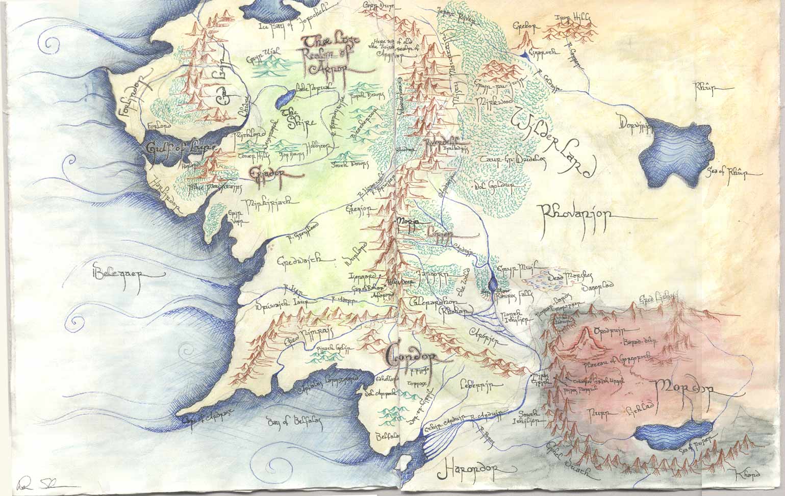 The Map Of Middle Earth