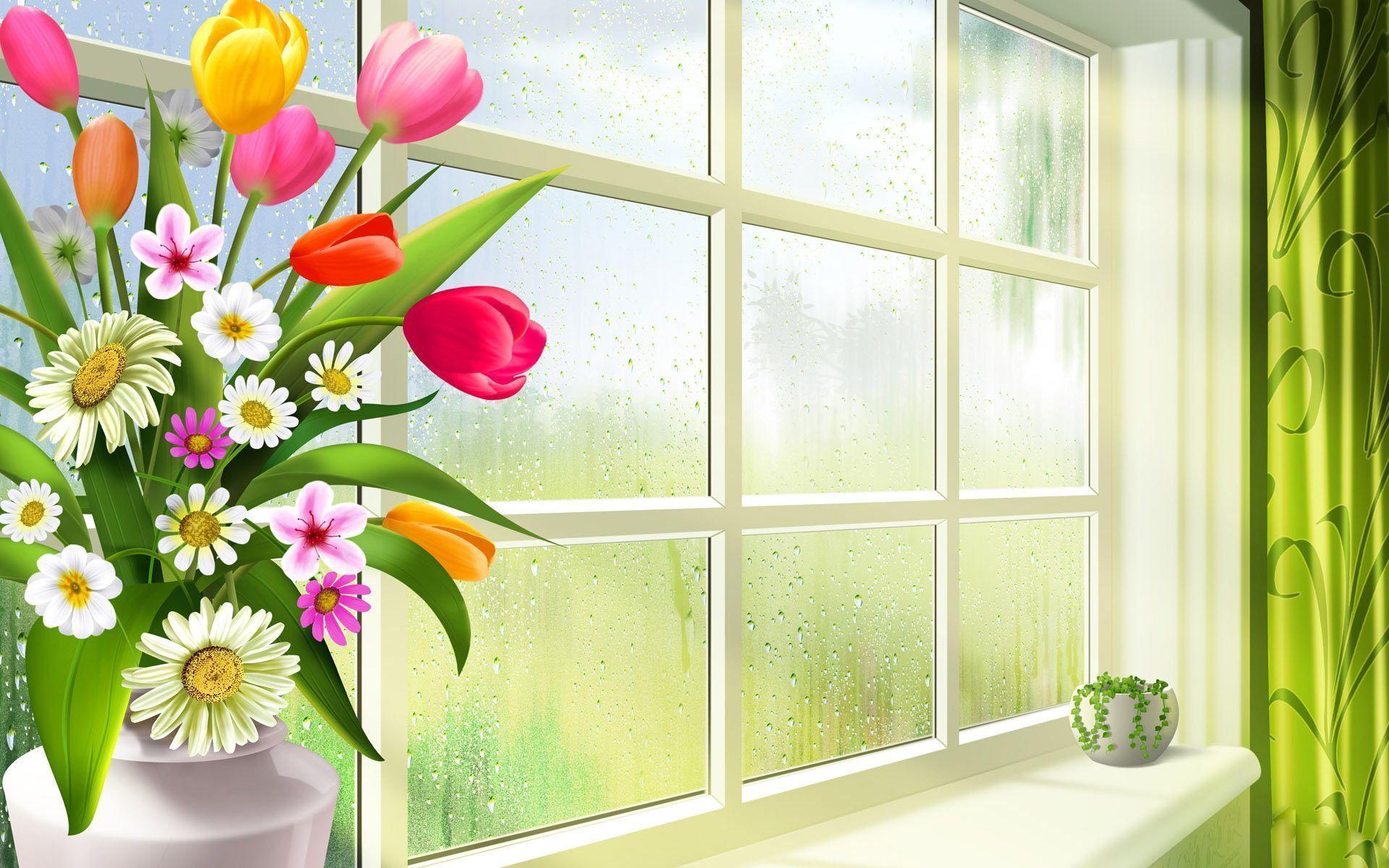 Desktop Wallpaper · Gallery · Windows 7 · Bouquet of spring rain