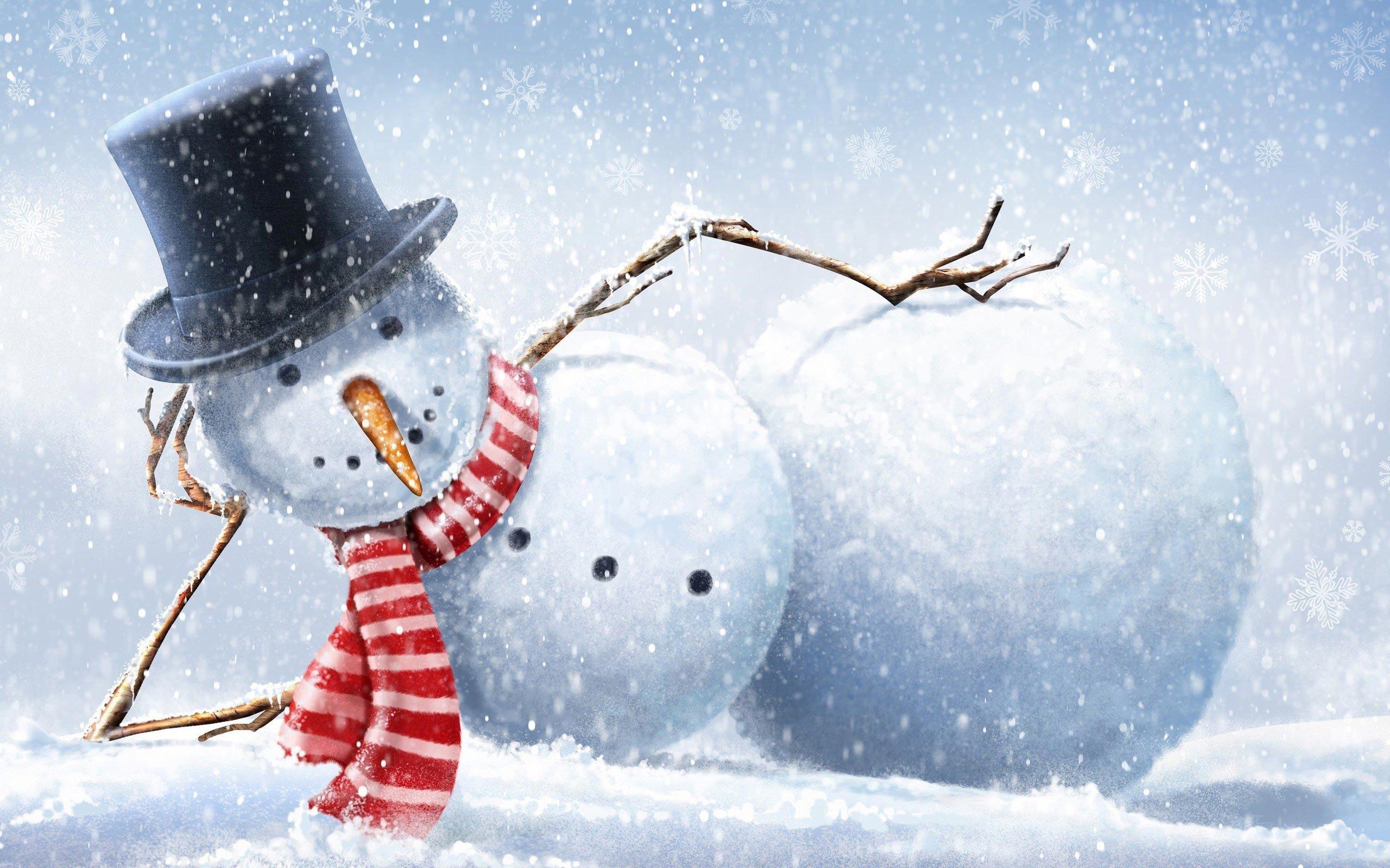 Wallpaper For > Winter Snowman Wallpaper