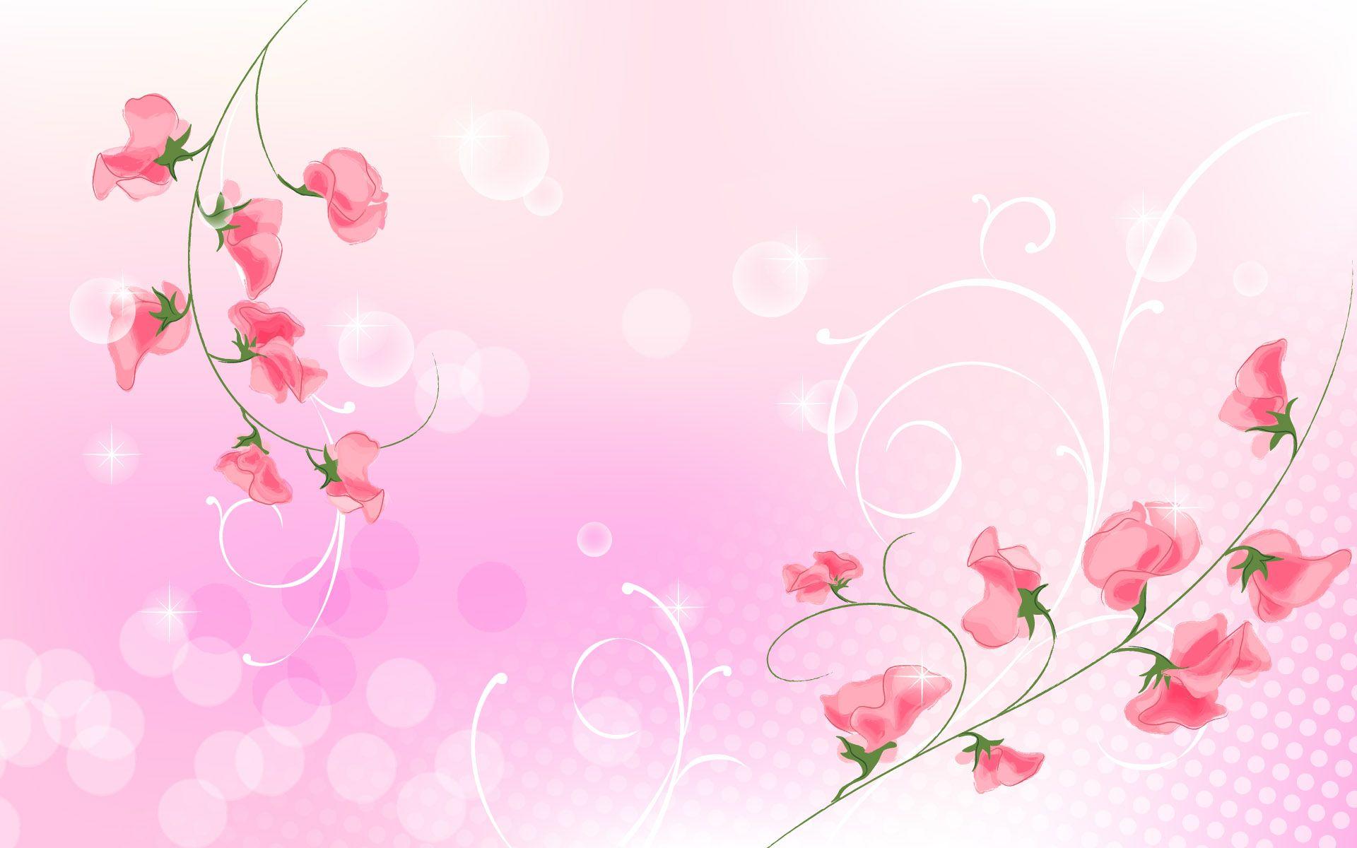 Wallpaper For > Light Pink Flower Wallpaper