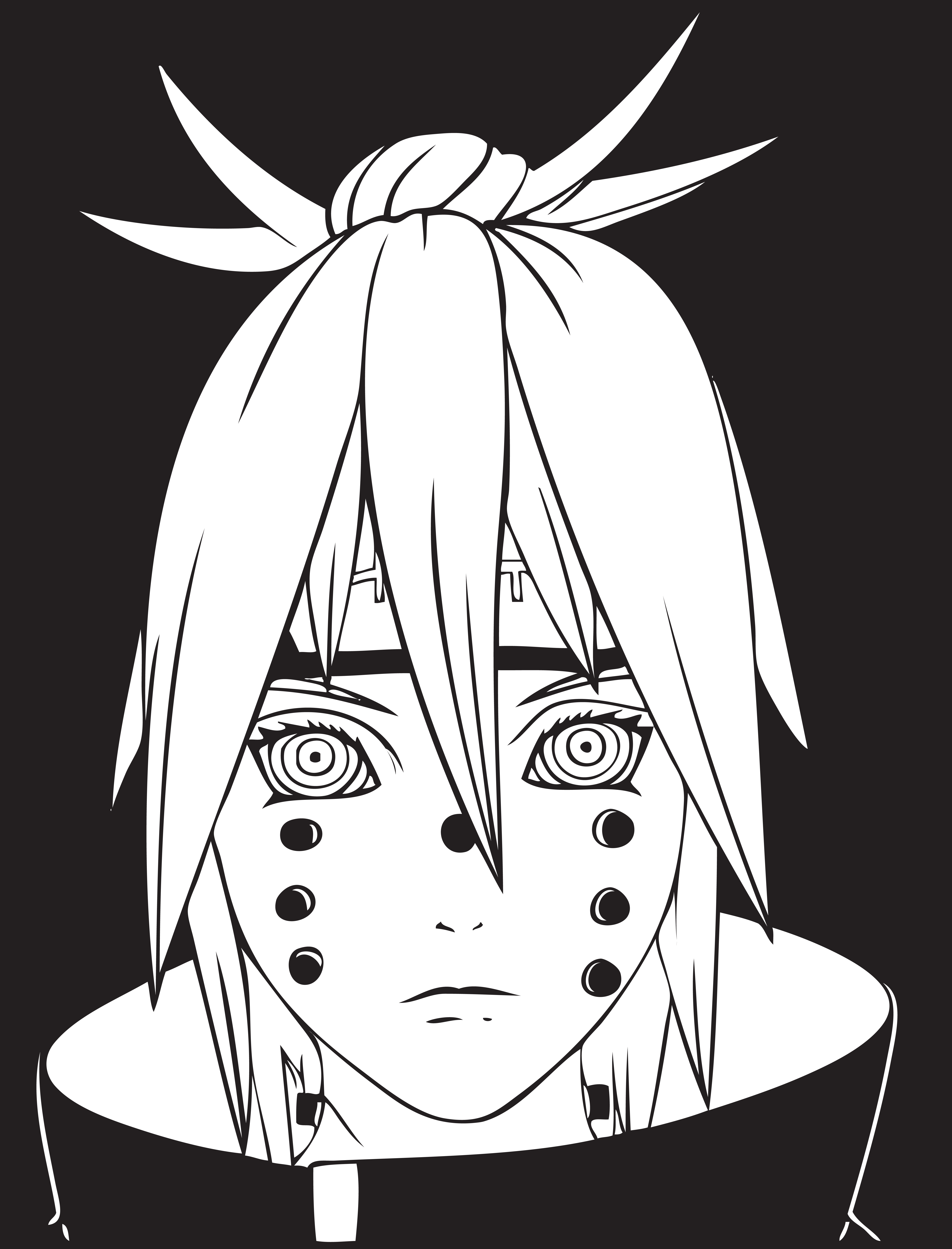 Naruto: Shippuden Akatsuki Grayscale Manga Pein Rinnegan 6101x8000