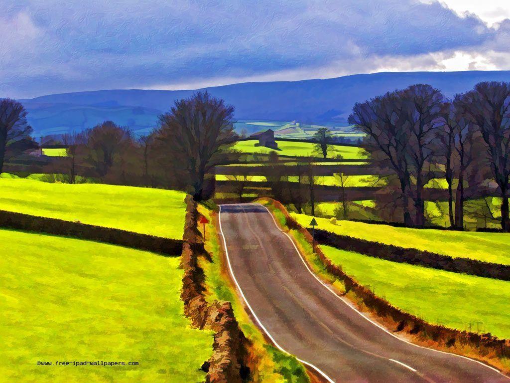 Yorkshire Dales Road Landscape Wallpaper