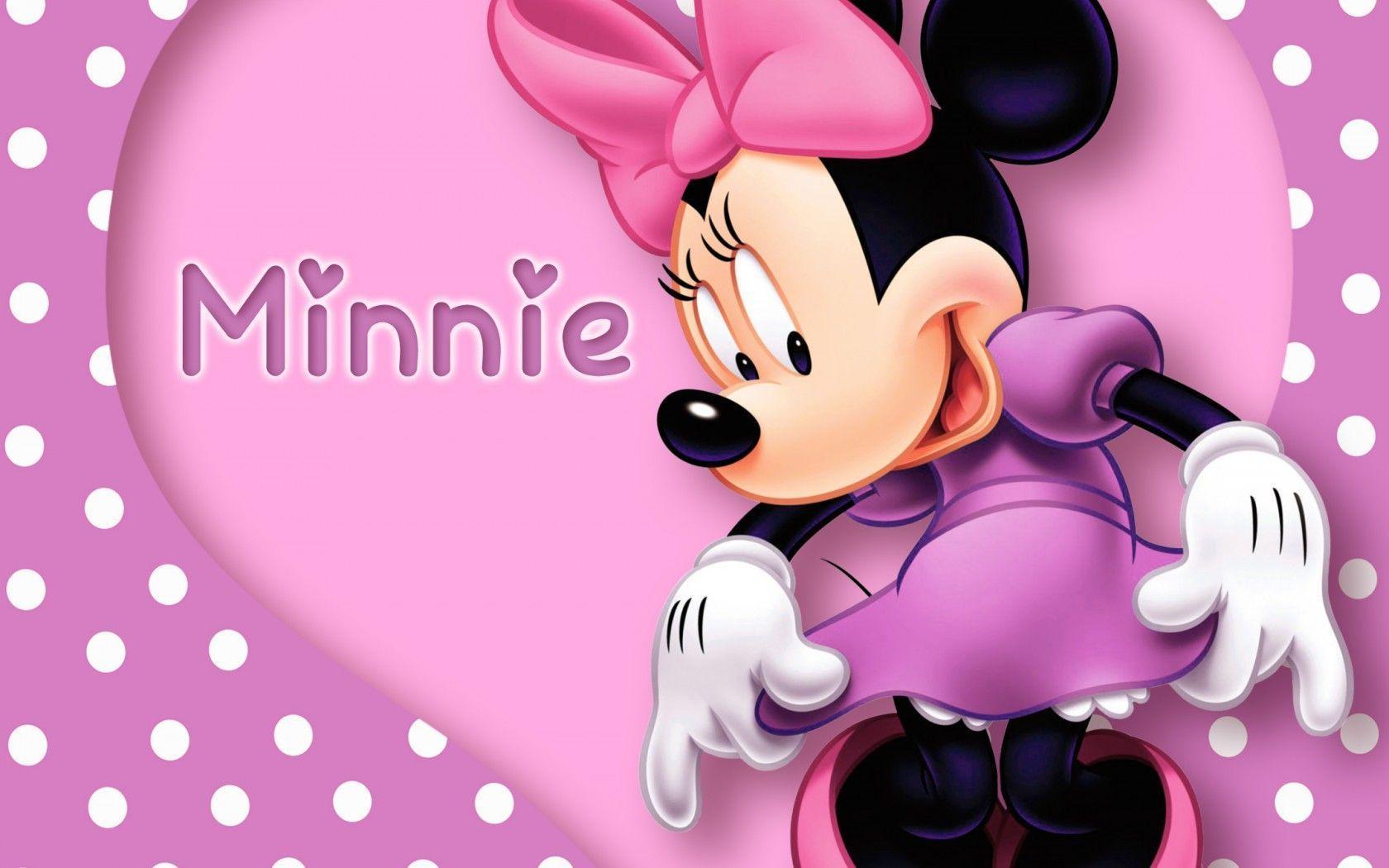 Minnie Wallpaper, mouse, cartoon, disney, pink, purple, polka dots