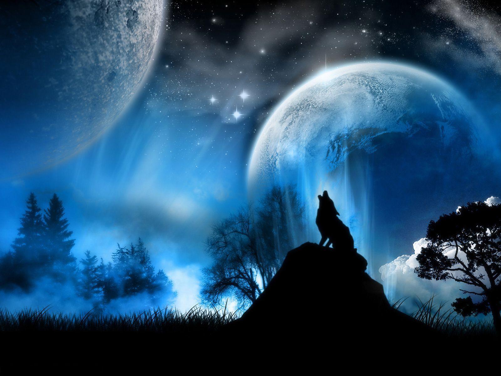 Howling Wolf Background Wallpaper