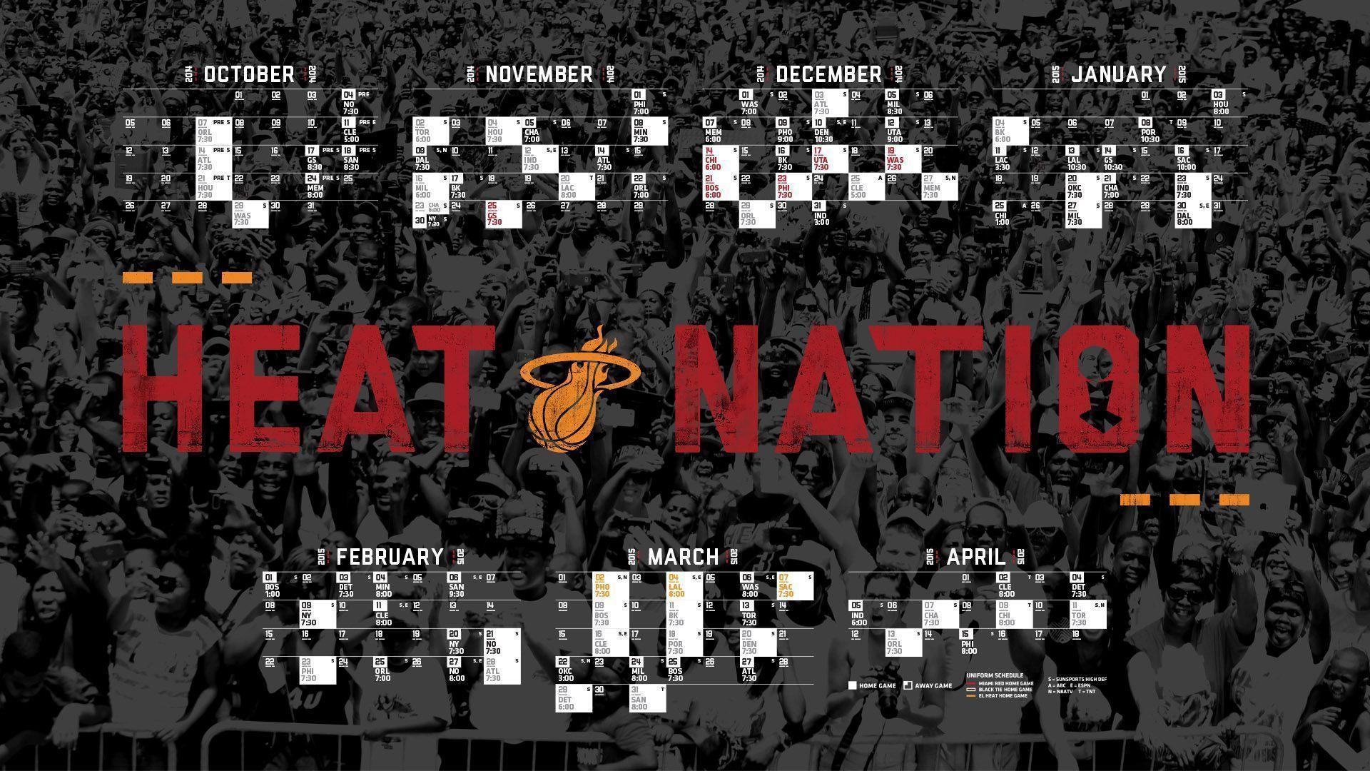 Miami Heat 2014 2015 NBA Schedule Wallpaper Wide Or HD. Sports
