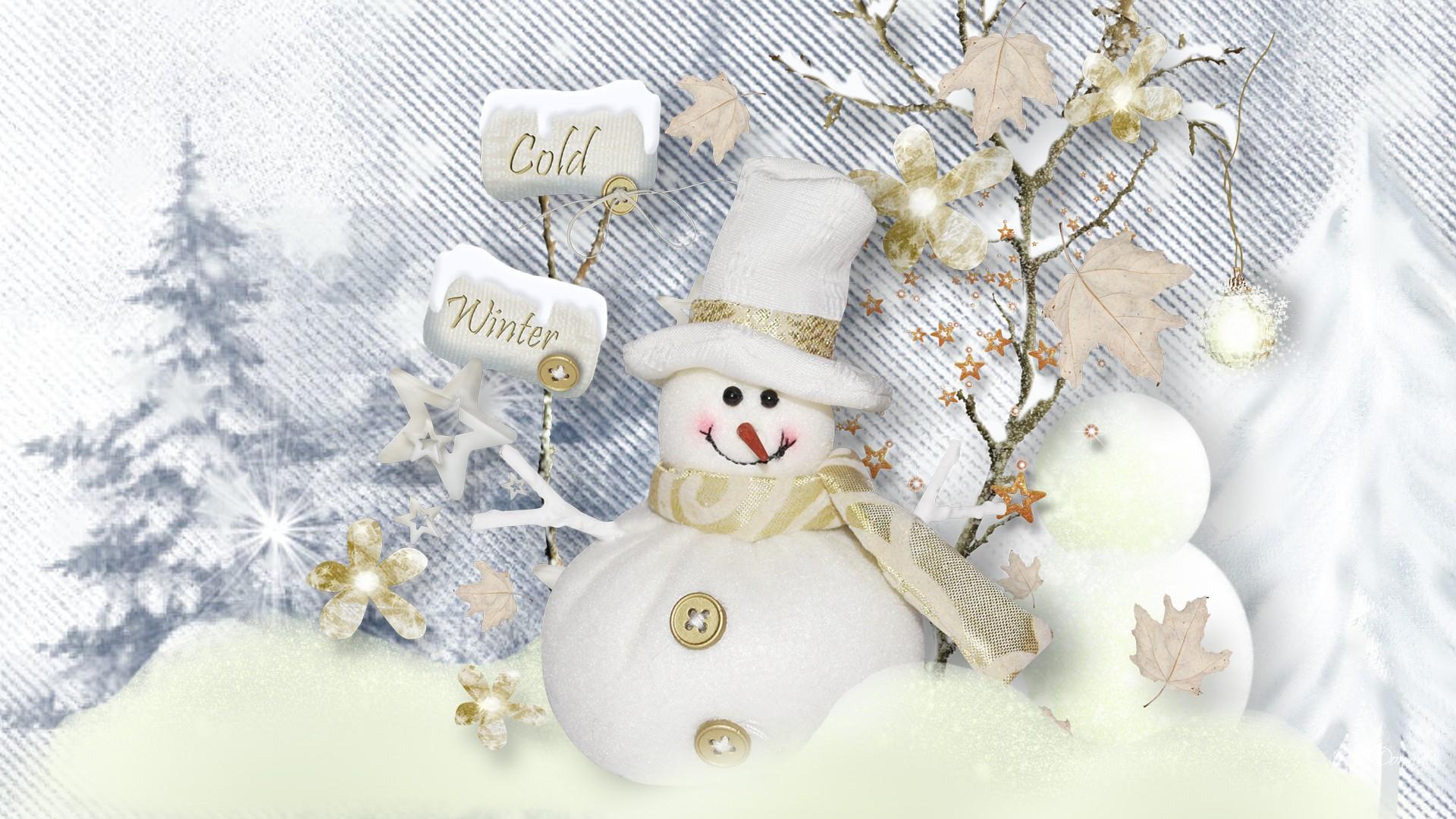 HD Winter Fun Snowman Wallpaper