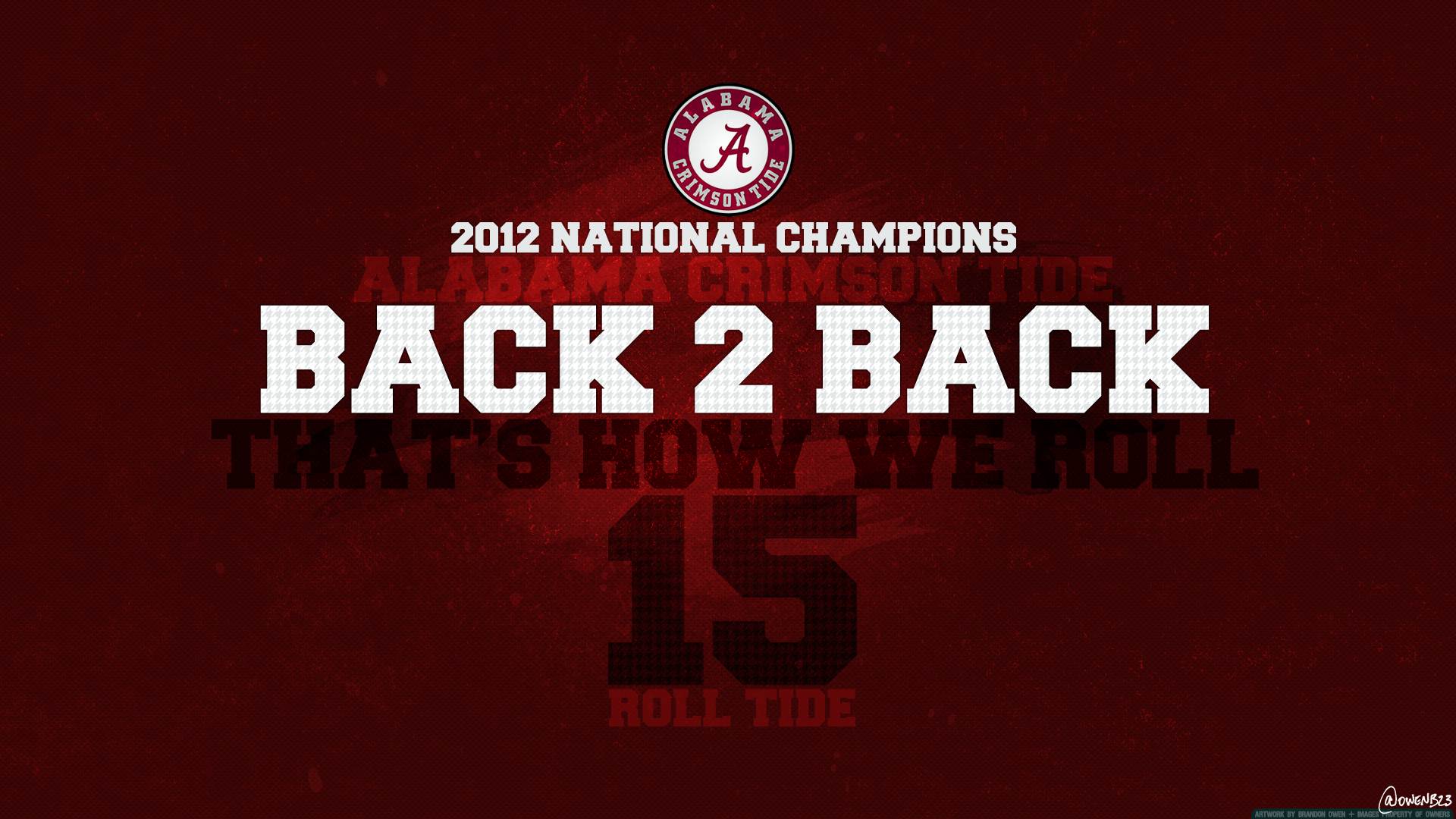 Back 2 Back Alabama University Football Logo Wallpaper. Download