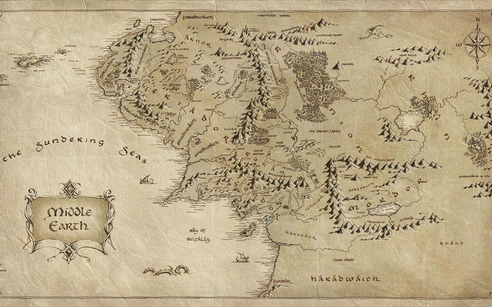 Lord of The Rings Map Desktop Wallpaper. HD Wallpaper Source