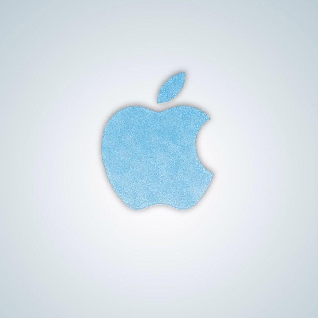 baby blue apple logo ipad wallpaper 1024 x 1024- iPadground.com HD
