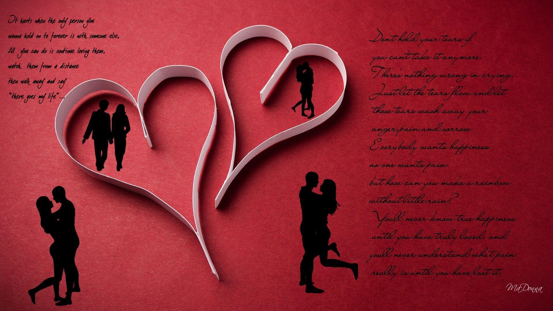 Words Of Love Red Lovers Poetry Romantic 3D wallpaper #
