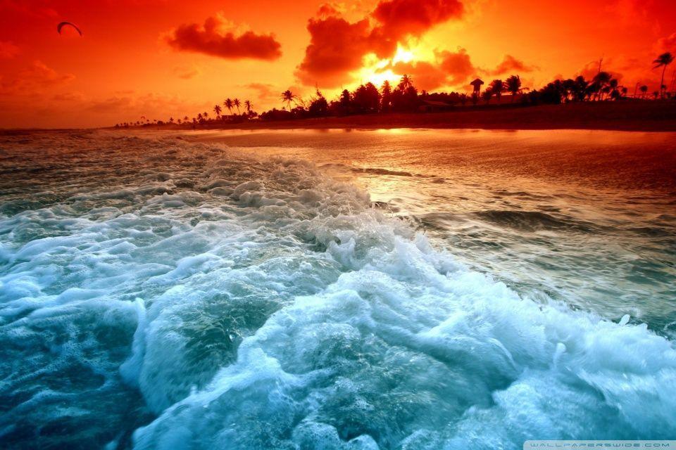 Top Creative Tropical Beach Sunset Wallpaper High Resolution Image